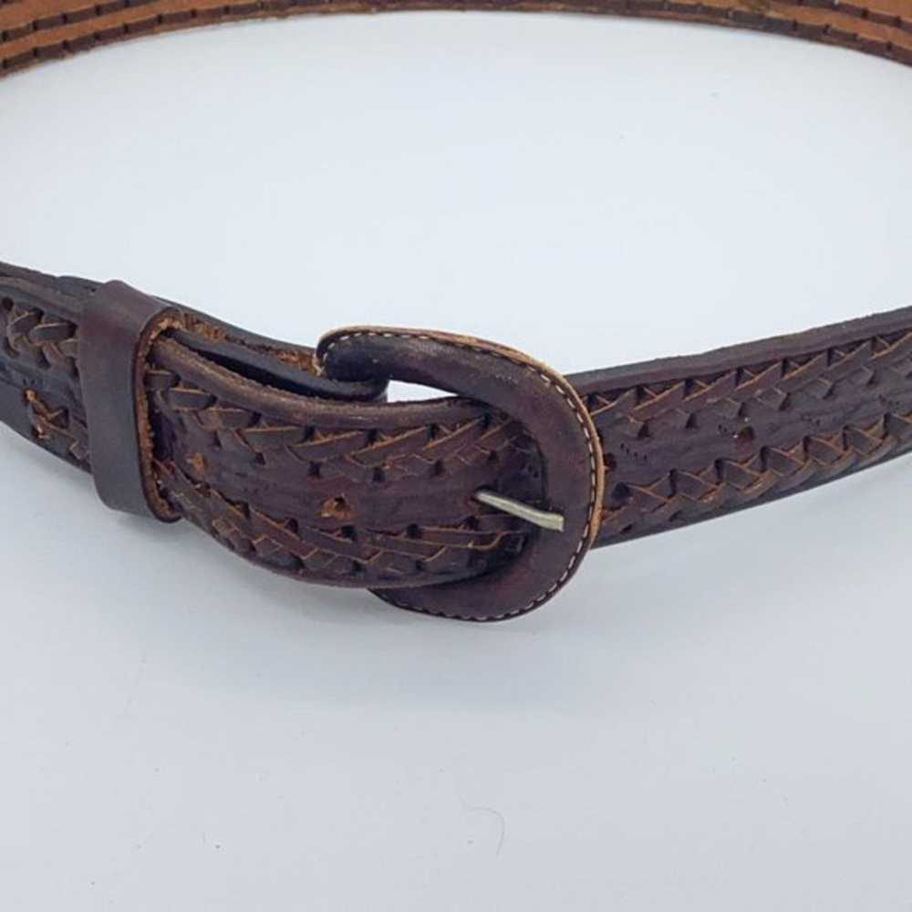 Vintage Vintage Unbranded Brown Braided Leather B… - image 2