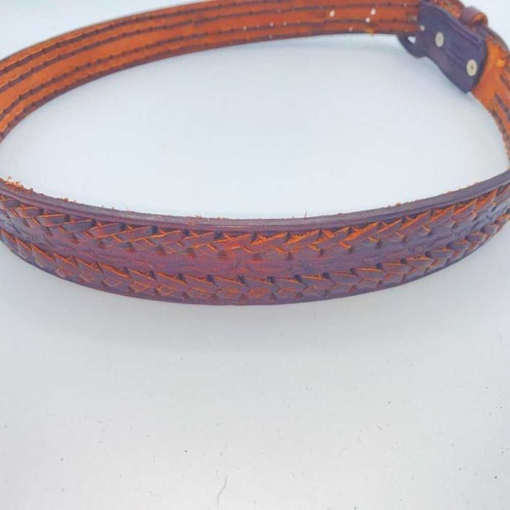 Vintage Vintage Unbranded Brown Braided Leather B… - image 3