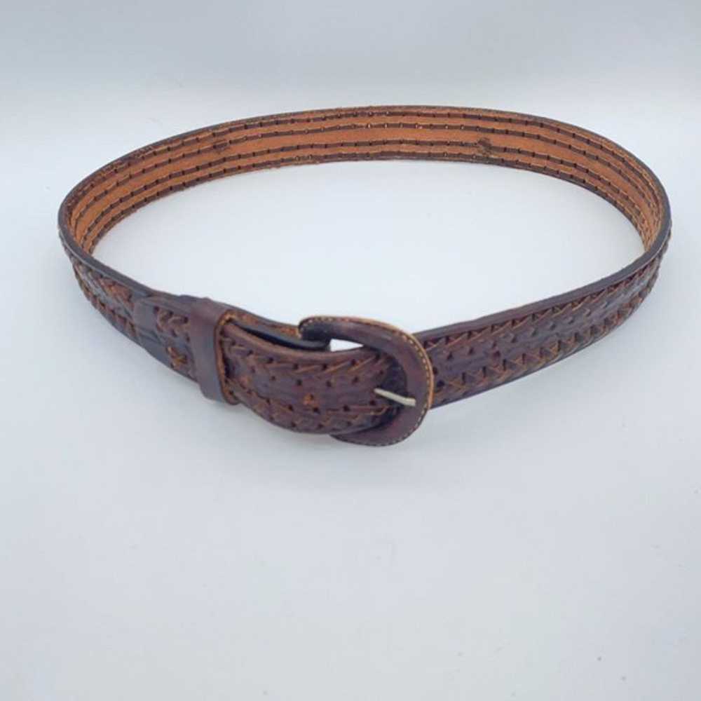 Vintage Vintage Unbranded Brown Braided Leather B… - image 7