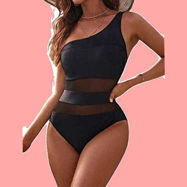 Vintage One Shoulder Monokinis Swimsuit for Women 