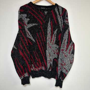 Vintage Vintage Knit Sweater 90s Grandpa Core Bla… - image 1