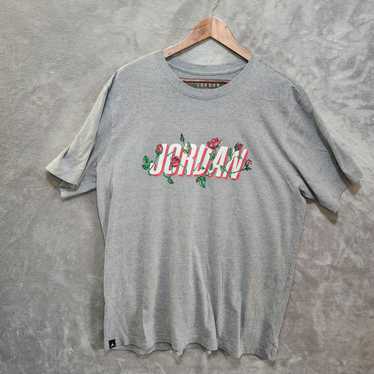 Jordan Brand Jordan XL Gray Roses T-Shirt Air Jor… - image 1