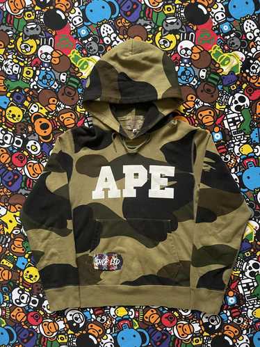 Bape A Bathing Ape 2010 Green Camo Ape Pullover Ho