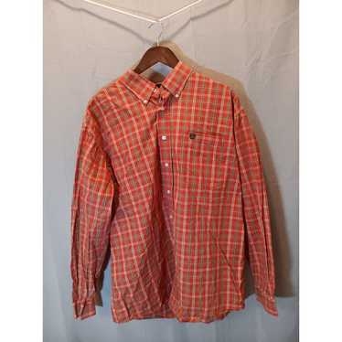 Cinch Men’s Cinch Plaid Shirt Large Orange Green L