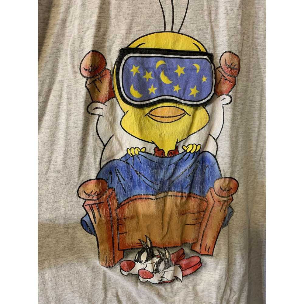 Vintage Vtg Tweety Bird T ShIrt Wights Out 1999 L… - image 3