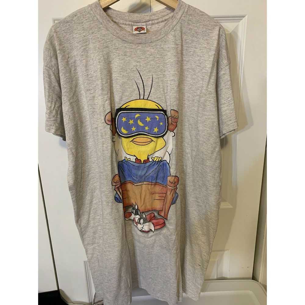 Vintage Vtg Tweety Bird T ShIrt Wights Out 1999 L… - image 5