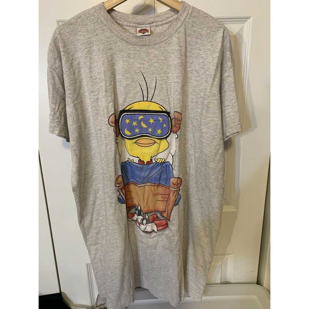 Vintage Vtg Tweety Bird T ShIrt Wights Out 1999 L… - image 7