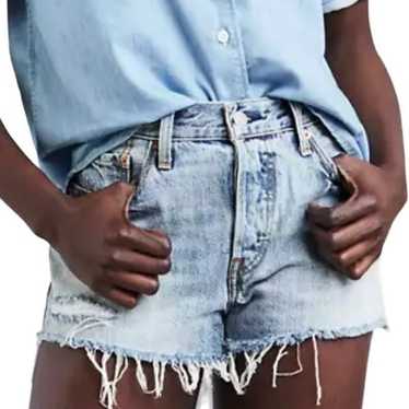 Levi's Levi's 501 Jean Shorts Cut Off Light Distr… - image 1