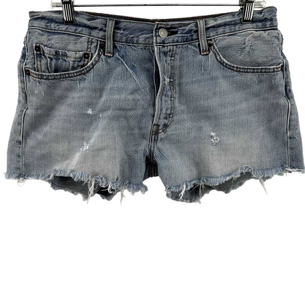 Levi's Levi's 501 Jean Shorts Cut Off Light Distr… - image 2