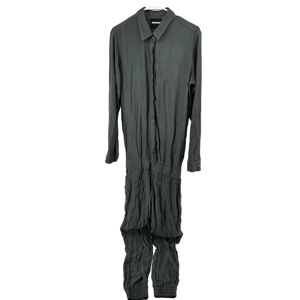 Monrow Monrow Crepe Long Sleeve Jumpsuit Button U… - image 2