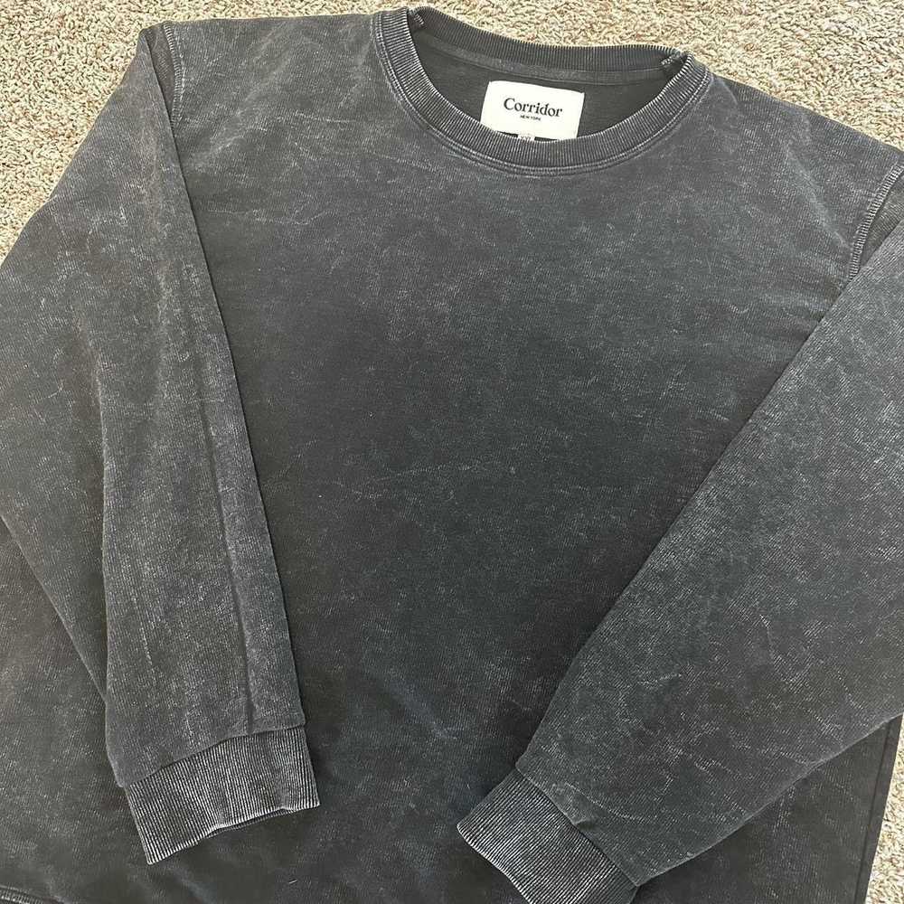 Corridor Corridor Gray Acid Wash Crewneck Sweatsh… - image 2