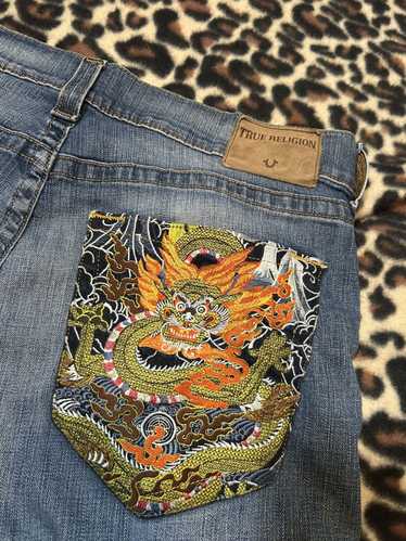 True Religion RARE TRUE RELIGION DRAGON EMBROIDERE