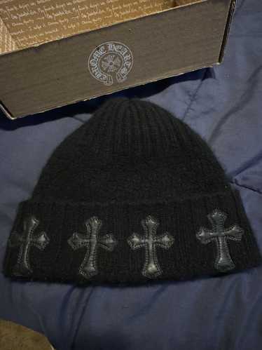 Chrome Hearts Leather Cross Cashmere Beanie