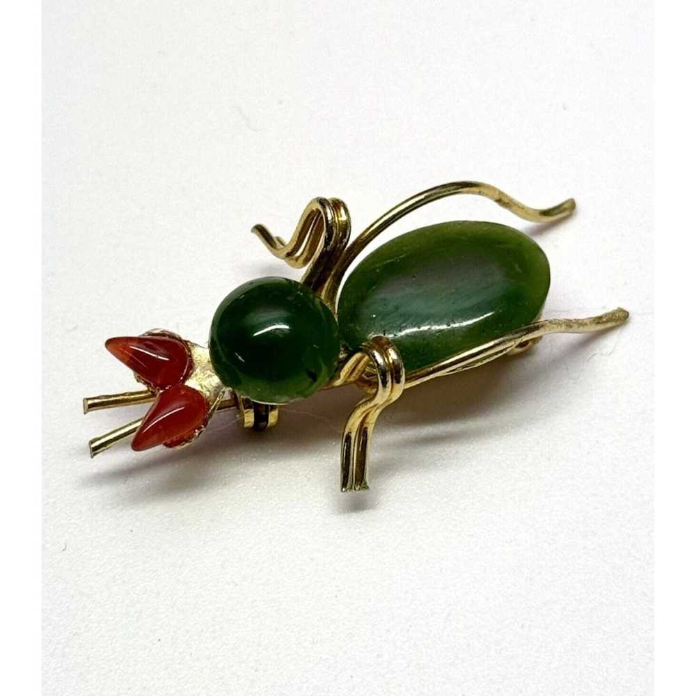 Vintage Vintage Jade Coral bug beetle insect broo… - image 1