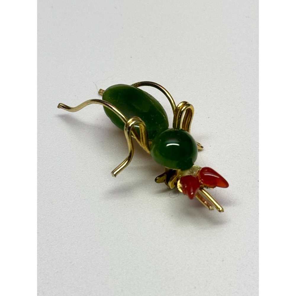 Vintage Vintage Jade Coral bug beetle insect broo… - image 5