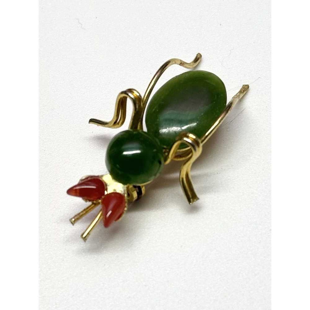 Vintage Vintage Jade Coral bug beetle insect broo… - image 6