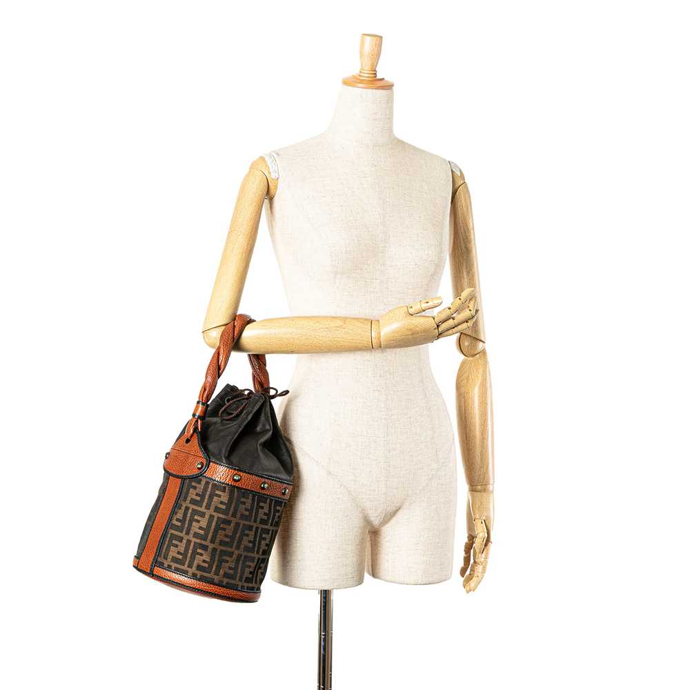 Brown Fendi Zucca Canvas Palazzo Bucket Bag - image 7