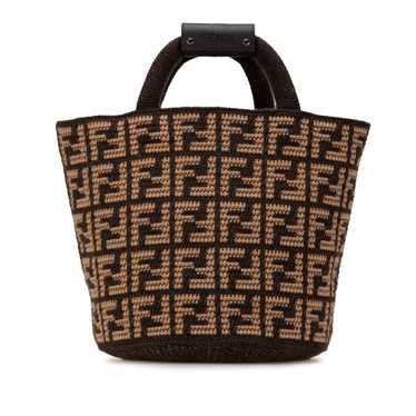 Brown Fendi Zucca Cashmere Shopping Tote