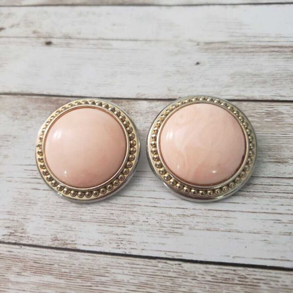 Other Vintage Clip On Earrings Large Light Pink C… - image 1