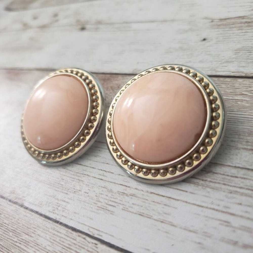 Other Vintage Clip On Earrings Large Light Pink C… - image 2