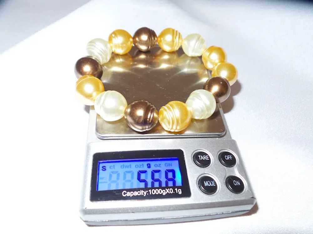 Large Glass Pearl Bracelet on Cord - image 12