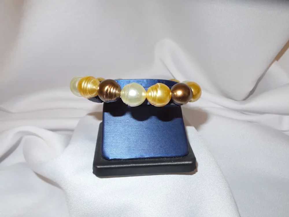 Large Glass Pearl Bracelet on Cord - image 3