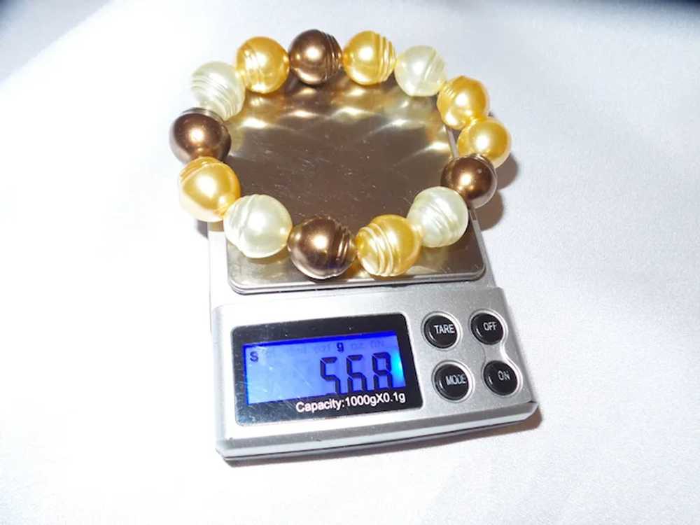 Large Glass Pearl Bracelet on Cord - image 6