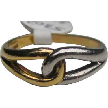 Vintage 18K Yellow Gold and Platinum Ring