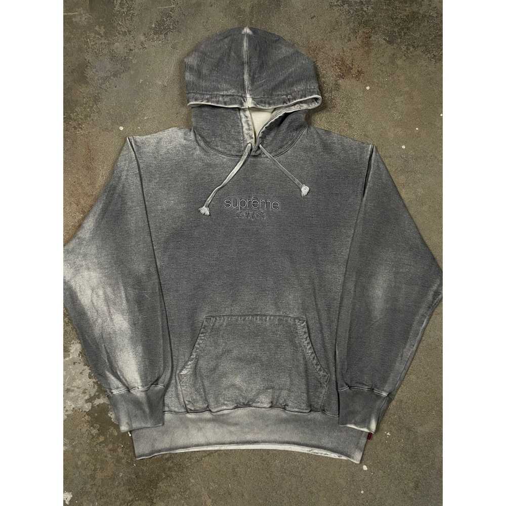 Supreme Supreme Grey Classic Logo Hoodie Medium U… - image 1