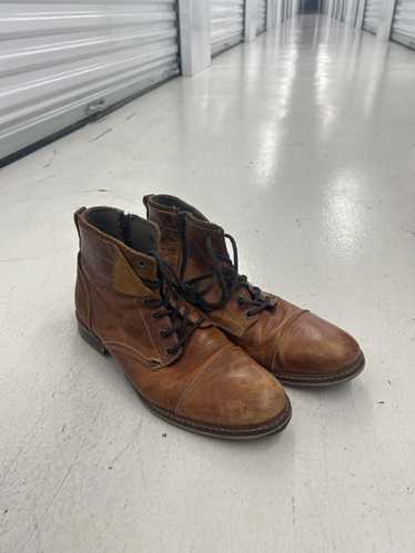 Designer Handcrafted Brown Leather Lace-Up Boots