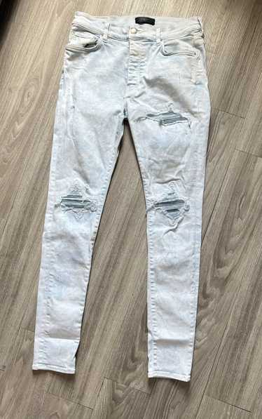 Amiri Amiri baby blue bandana jeans