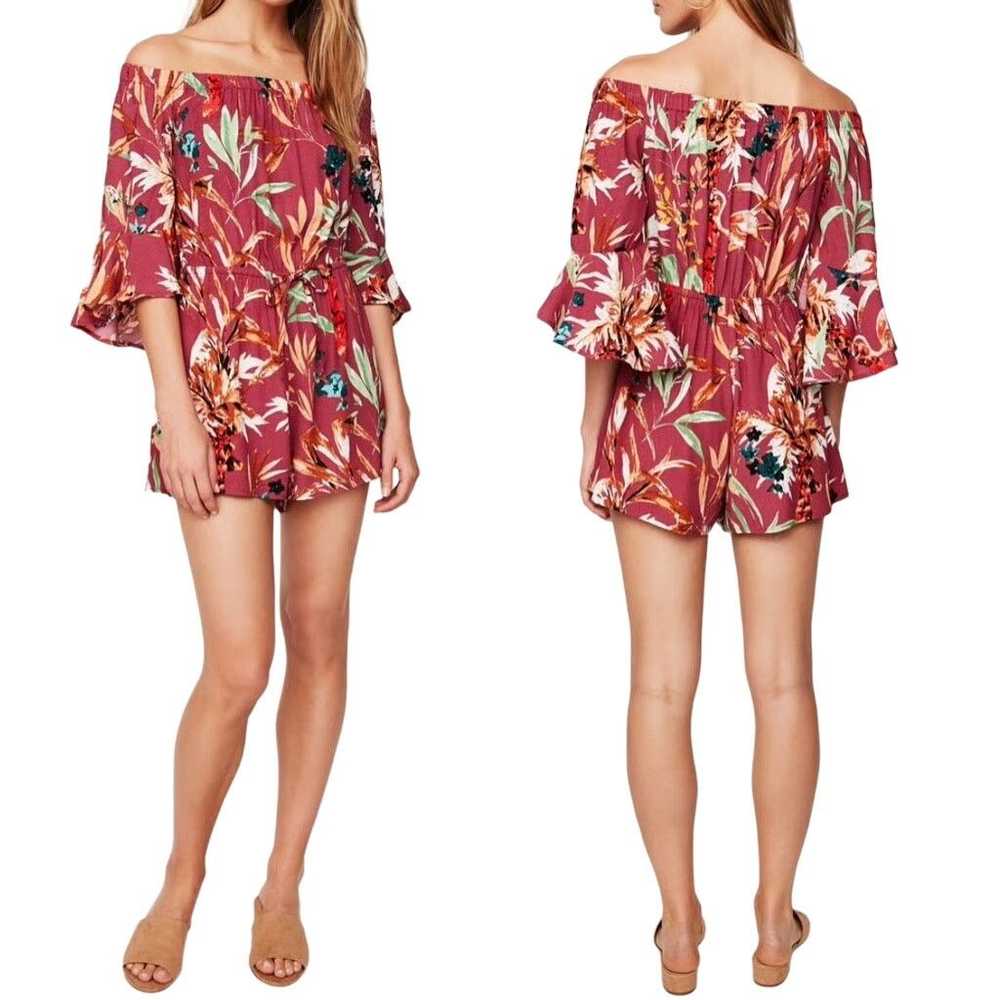 Express EXPRESS Tropical Floral Off The Shoulder … - image 1