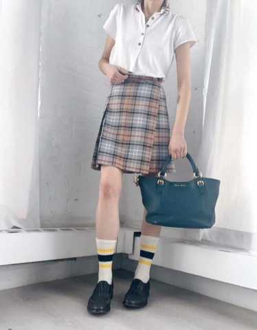 plaid box pleat skirt