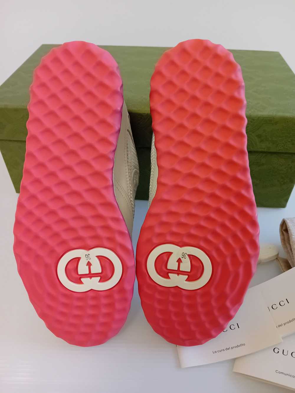 Product Details Gucci White and Pink Sneakers - image 4