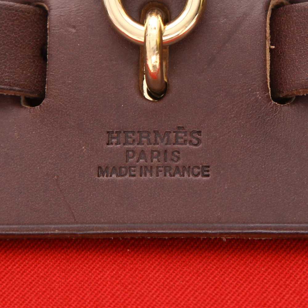 Hermès Herbag - Backpack backpack in red canvas a… - image 3