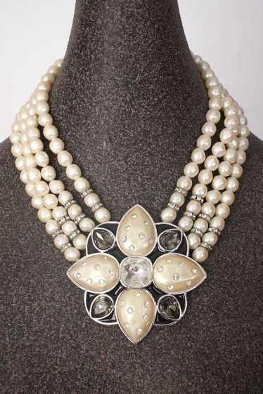 1980s Yves Saint Laurent Costume Pearl Necklace