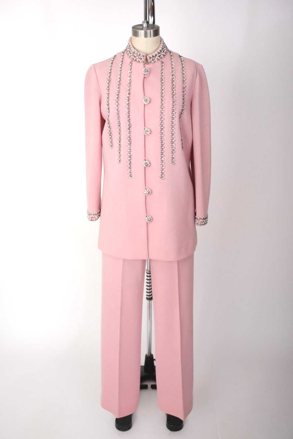 1960s Wool Embellished Pantsuit - image 3