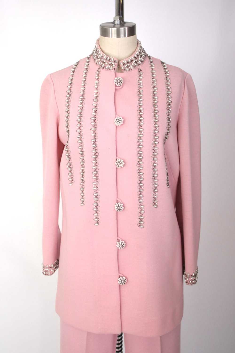 1960s Wool Embellished Pantsuit - image 7