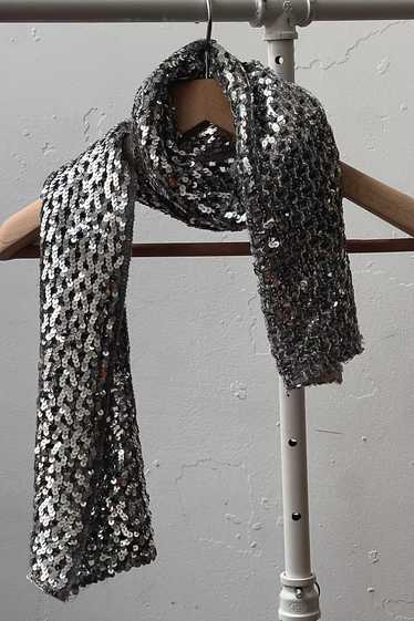 Vintage Silver Sequin Scarf Selected by Anna Corin