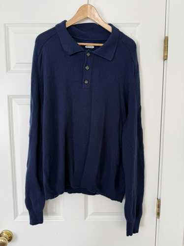 Bode Navy blue cashmere polo sweater