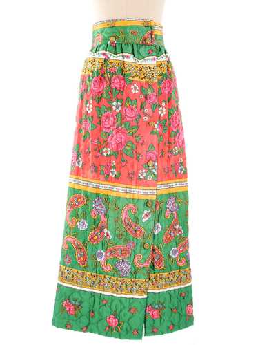 1960's Quilted Floral Maxi Skirt