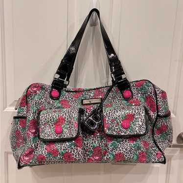 Betsey Johnson Pink and Black Floral Bag