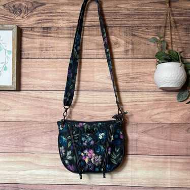 LUG Swivel Black Floral Print Crossbody Purse - image 1