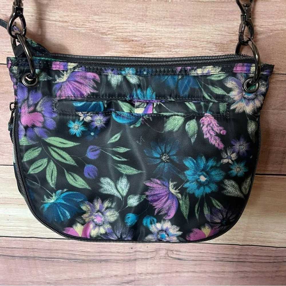 LUG Swivel Black Floral Print Crossbody Purse - image 3