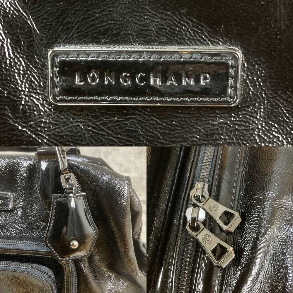 Longchamp Handbag Shoulder Bag Enamel Black Franc… - image 11