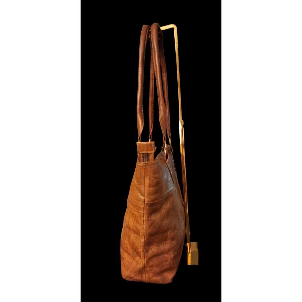 Large Leather Bag, Hand Tooled Leather, JL Saldiv… - image 11