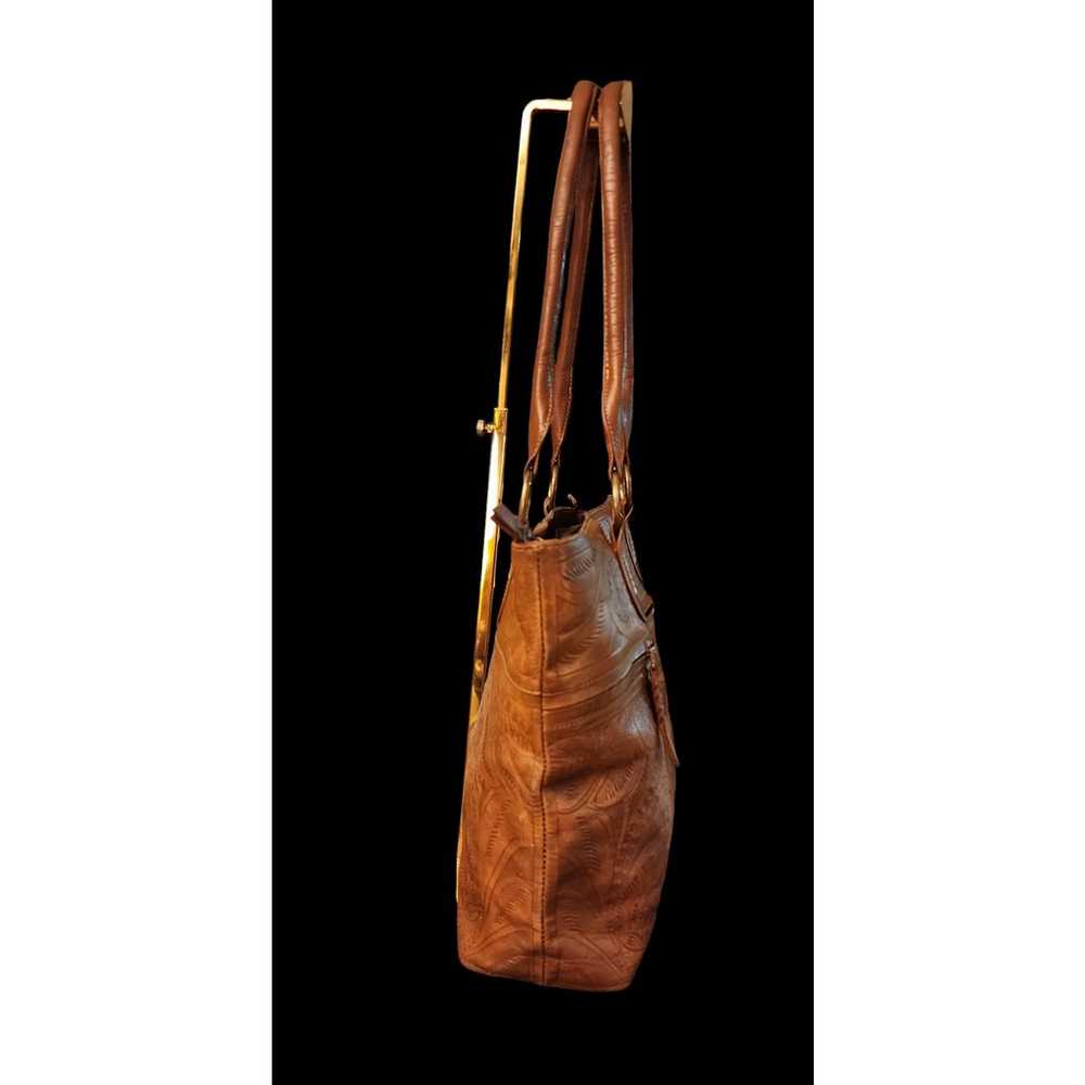 Large Leather Bag, Hand Tooled Leather, JL Saldiv… - image 12