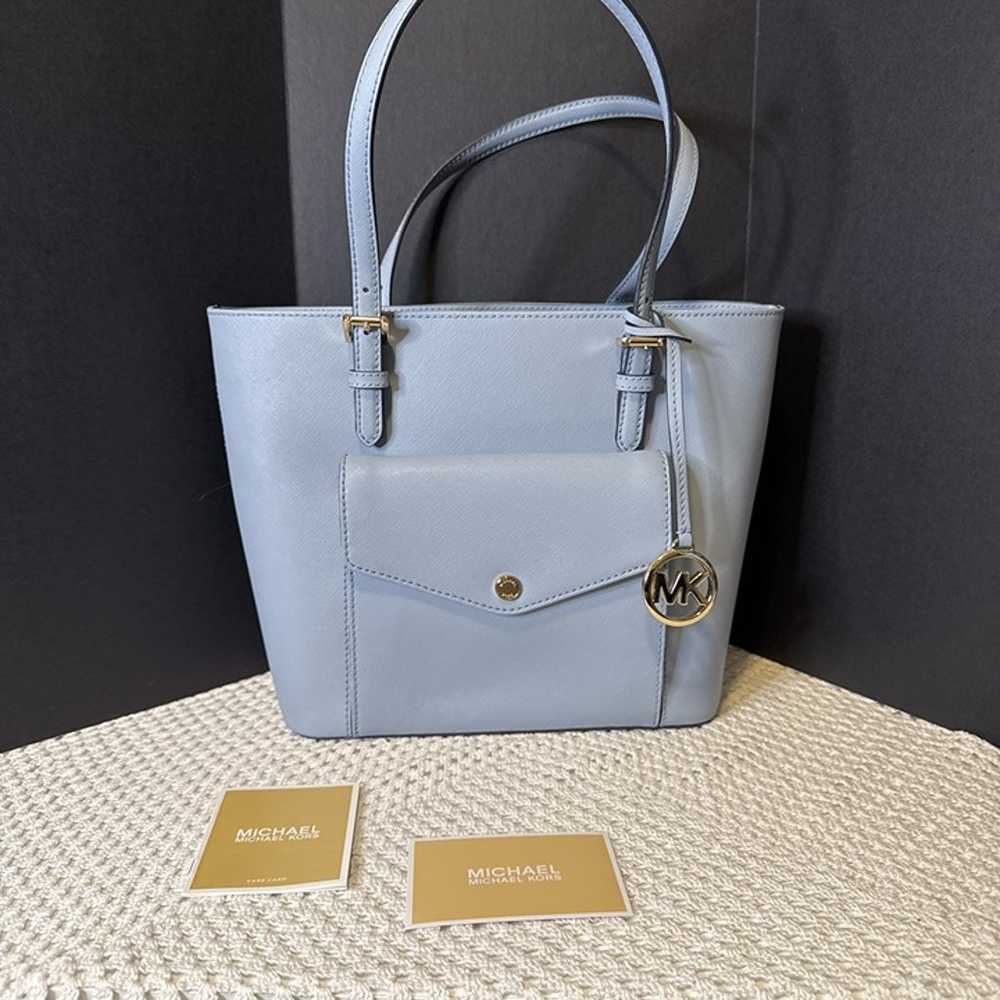 Michael Kors Jet Set Tote Bag In Pale Blue PK-191… - image 1