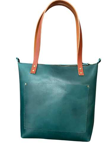 Portland Leather Small Caribbean Zip Tote New - image 1