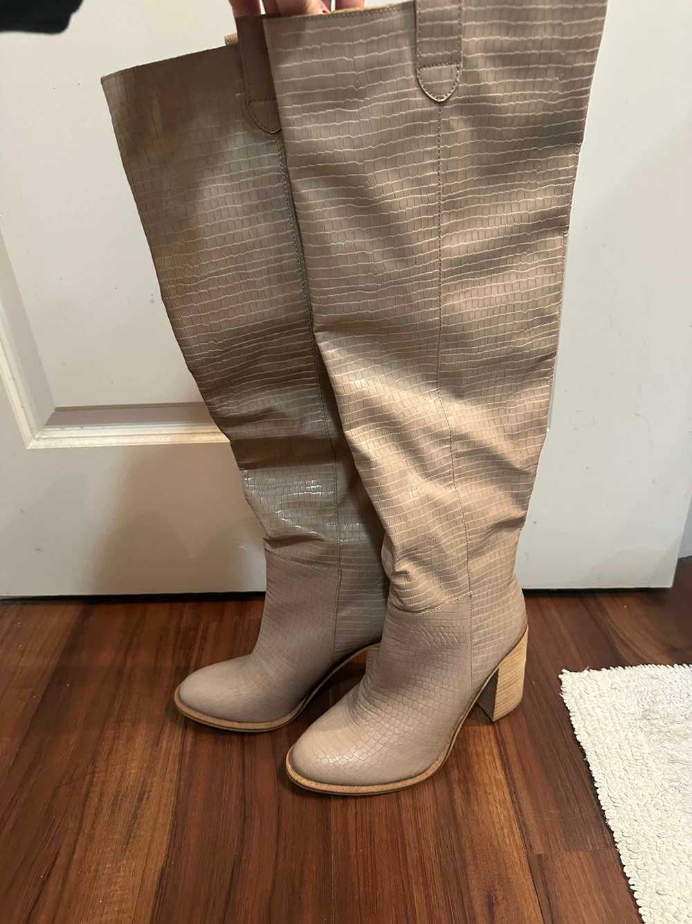 Lane 201 Taupe Croc Knee High Boots - image 4